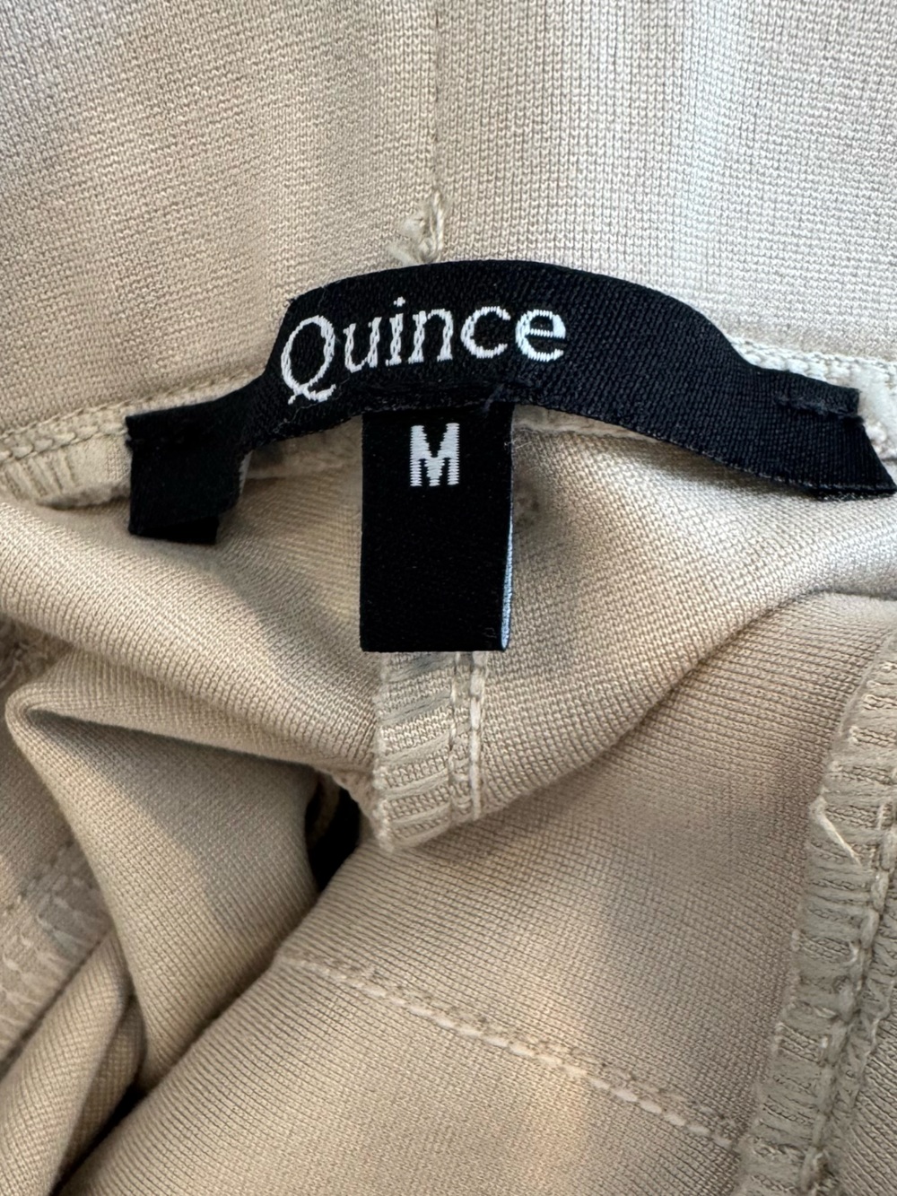 Quince Ecru Ultra-Stretch Ponte Straight Leg Pants Size Medium Petite - Picture 4 of 5